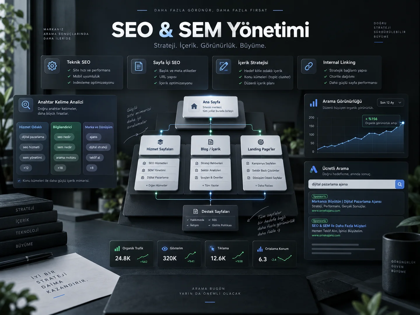 SEO ve SEM arama görünürlüğü yönetimi